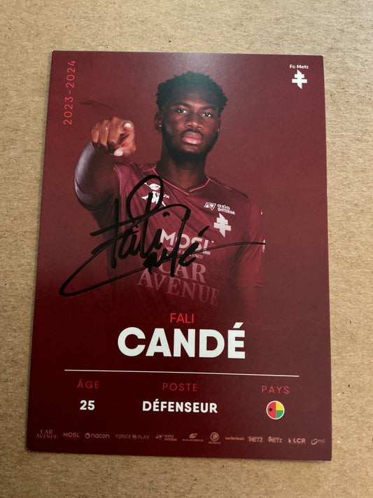 Fali Cande, Guinea-Bissau 🇬🇼 FC Metz 2023/24 hand signed