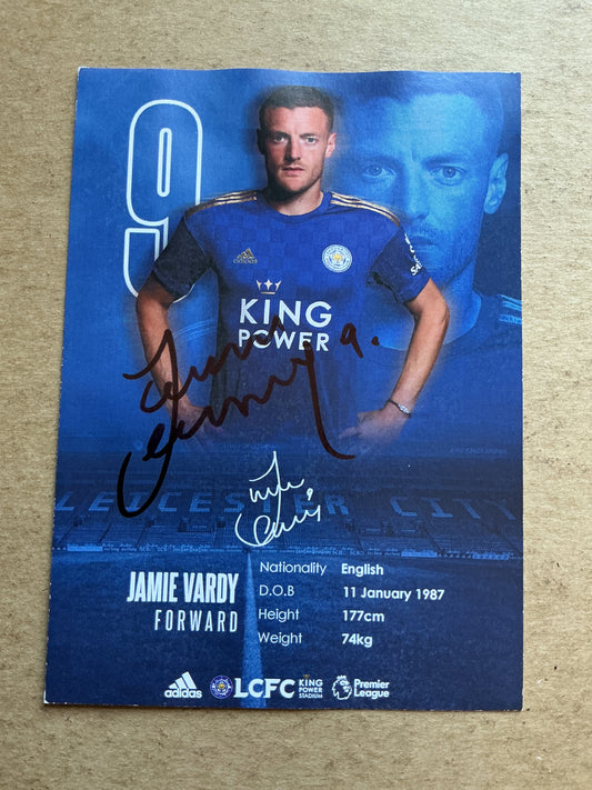 Jamie Vardy, England 🏴󠁧󠁢󠁥󠁮󠁧󠁿 Leicester City FC 2019/20 hand signed
