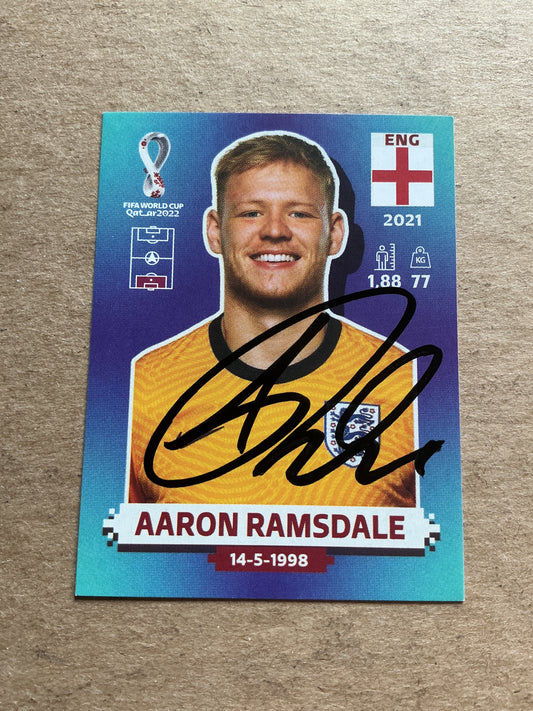 Aaron Ramsdale, England 🏴󠁧󠁢󠁥󠁮󠁧󠁿 FIFA World Cup 2022 Panini hand signed