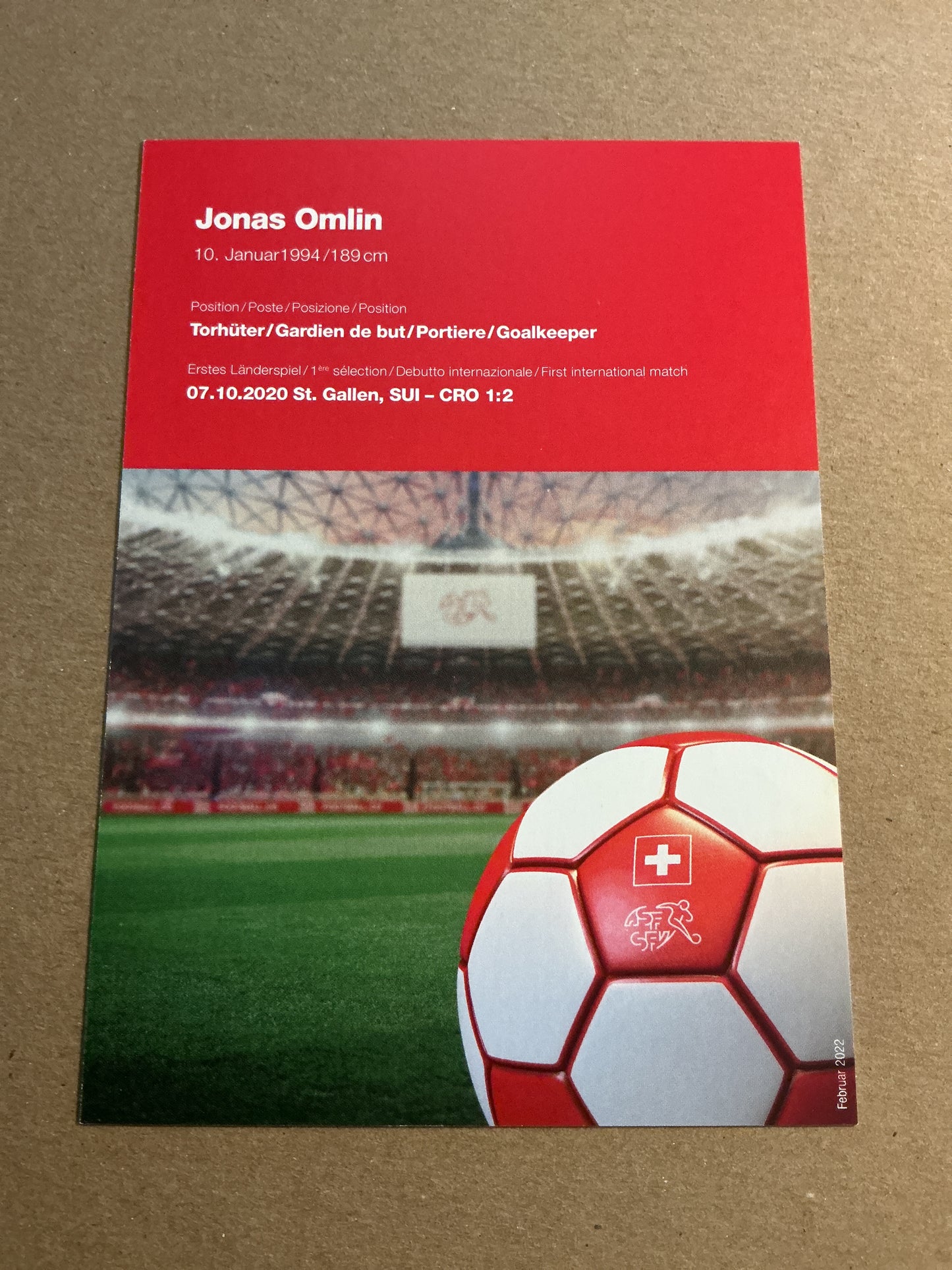 Jonas Omlin, Switzerland 🇨🇭FIFA World Cup 2022  hand signed