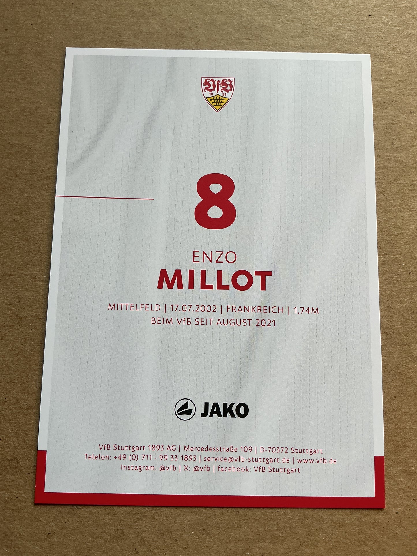 Enzo Millot, France 🇫🇷 VfB Stuttgart 2024/25 hand signed