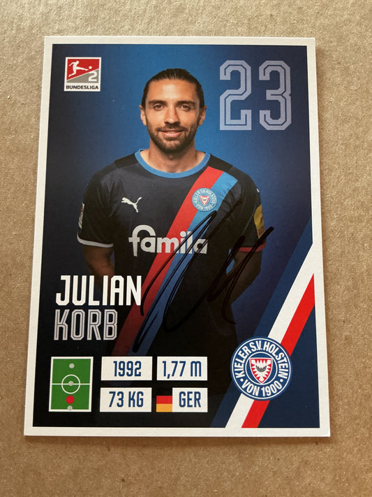 Julian Korb, Germany 🇩🇪 Holstein Kiel 2021/22 hand signed