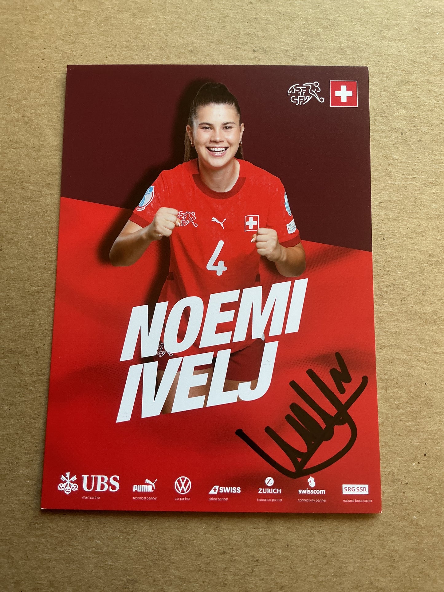 Noemi Ivelj, Switzerland 🇨🇭 UEFA Euro Cup 2025 hand signed