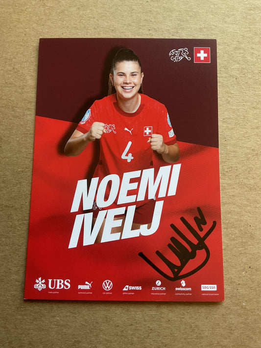 Noemi Ivelj, Switzerland 🇨🇭 UEFA Euro Cup 2025 hand signed