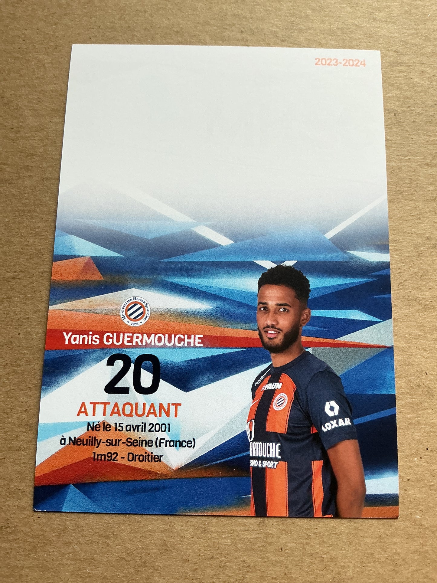 Yanis Guermouche, France 🇫🇷 Montpellier HSC 2023/24 hand signed