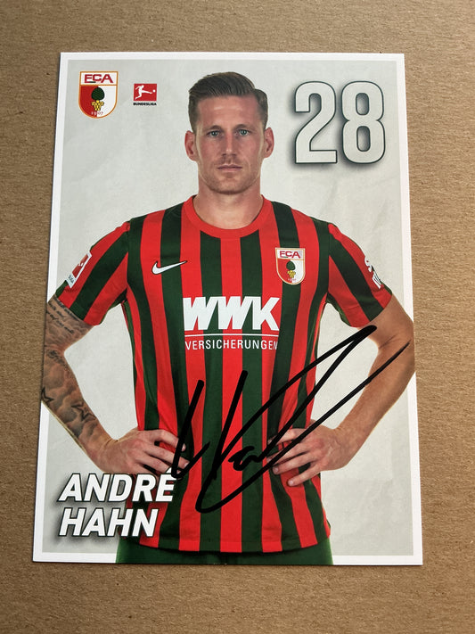 André Hahn, Germany 🇩🇪 FC Augsburg 2021/22 hand signed