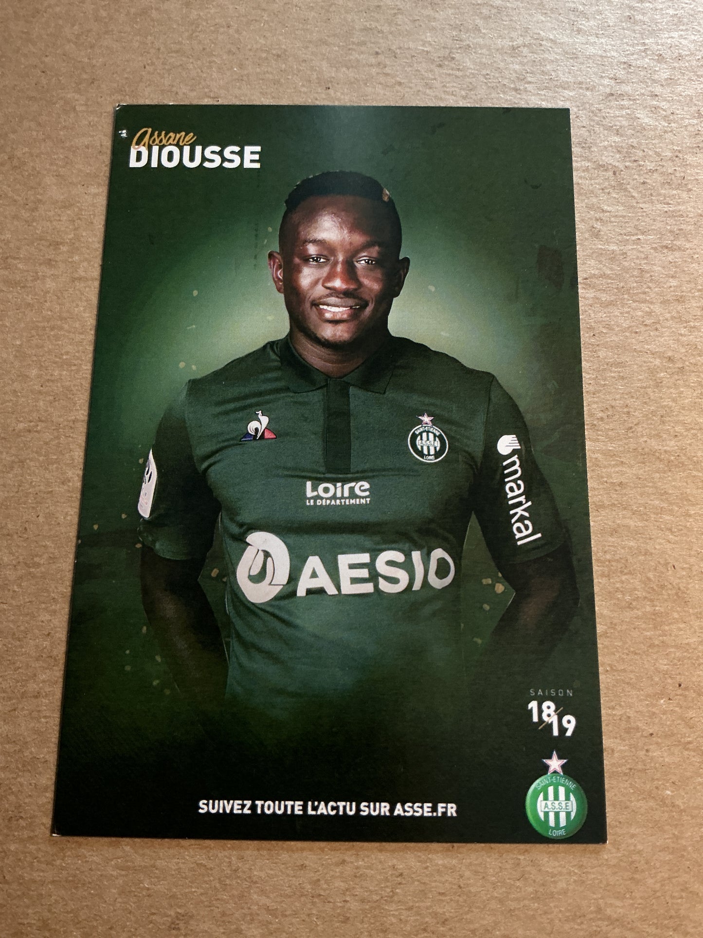 Assane Diousse, Senegal 🇸🇳 AS Saint-Etienne 2018/19 hand signed