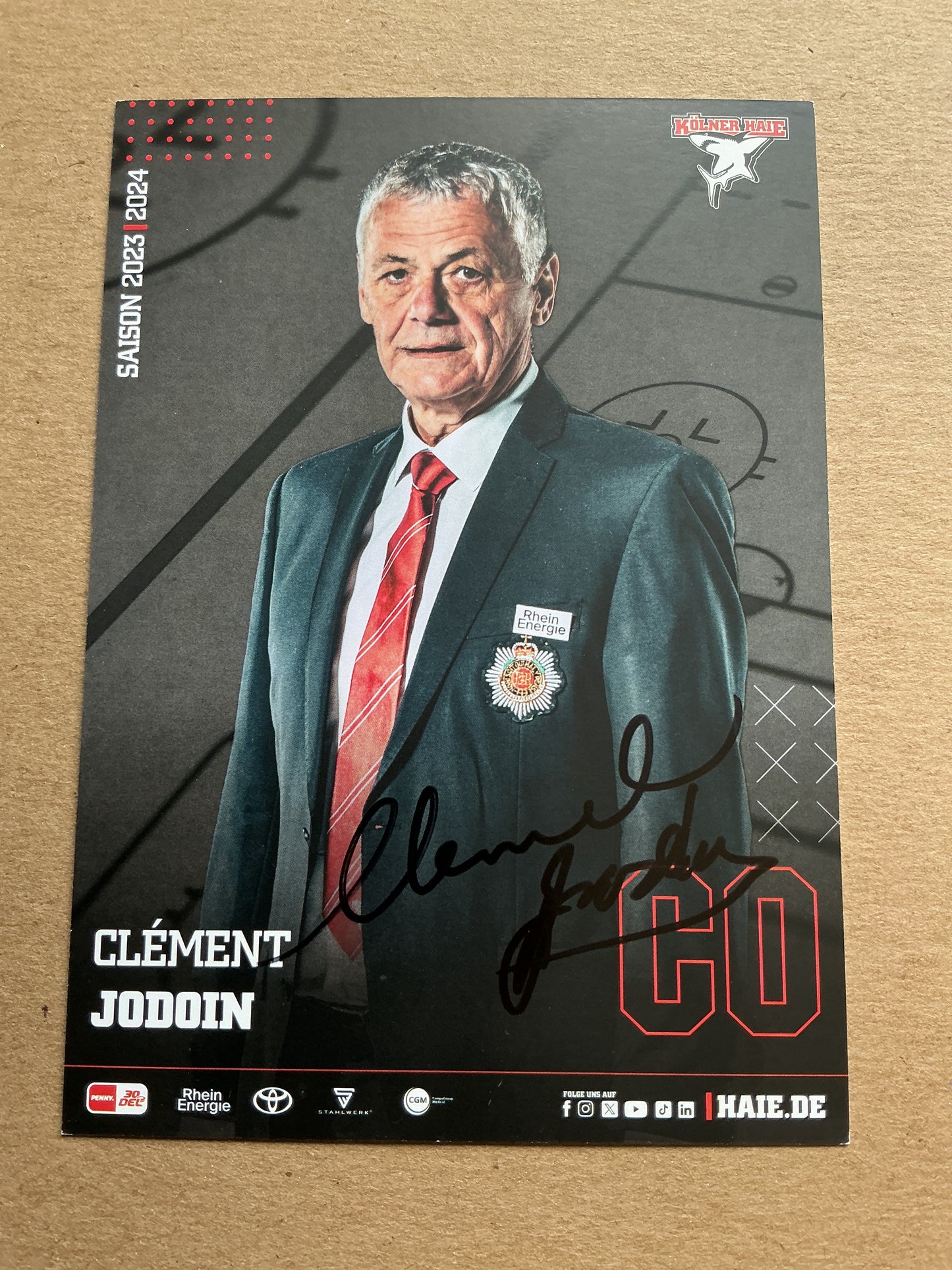 Clément Jodoin, Canada 🇨🇦 Kölner Haie 2023/24 hand signed