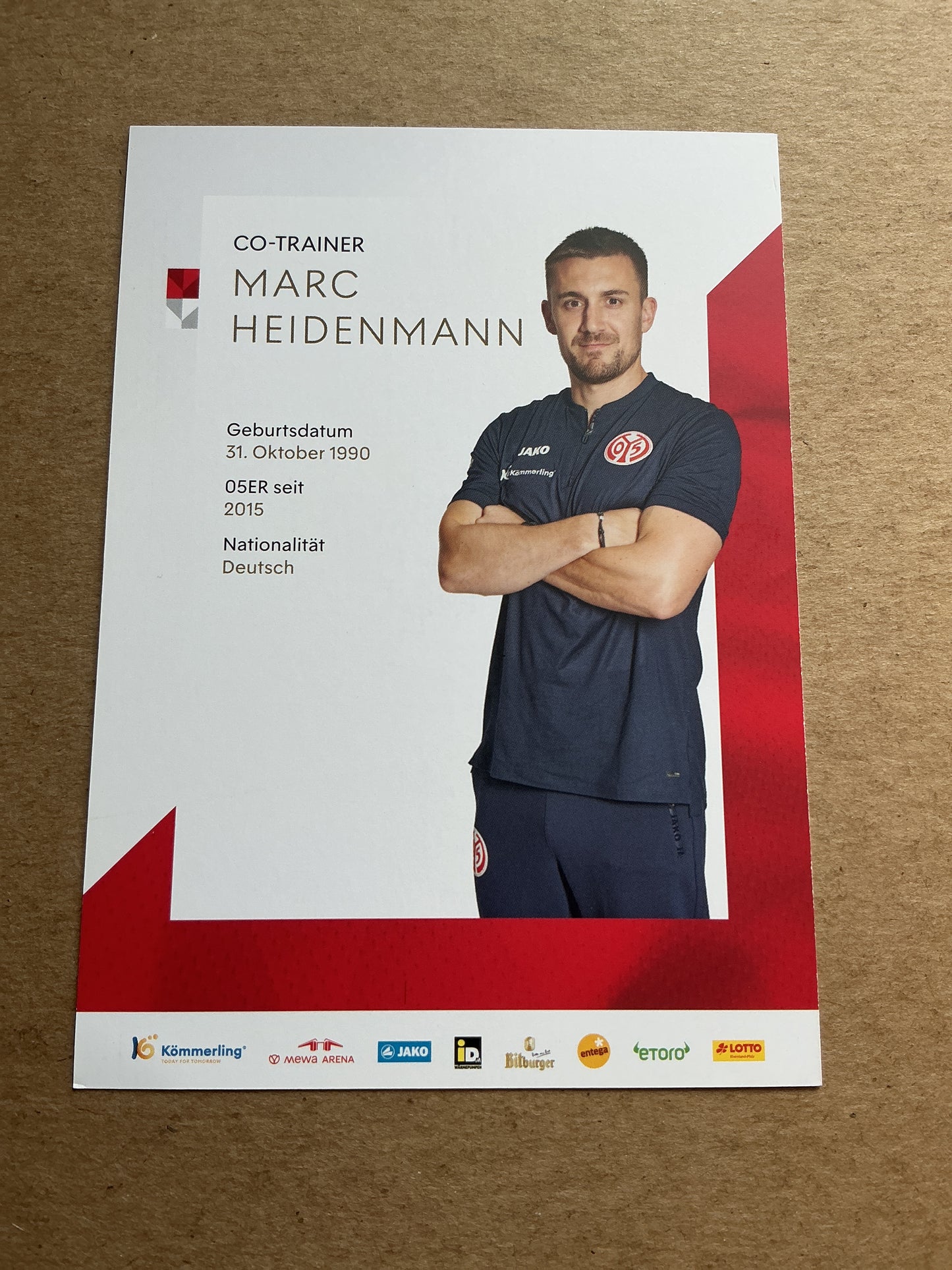 Marc Heidenmann, Germany 🇩🇪 FSV Mainz 05 2023/24 hand signed