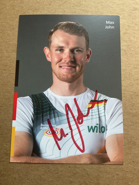 Max John, Germany 🇩🇪 Rowing Summer Olympics 2024 hand signed