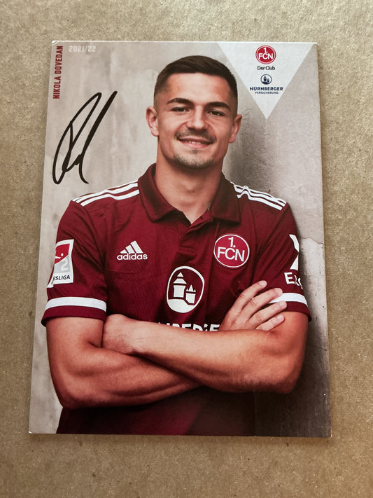 Nikola Dovedan, Austria 🇦🇹 1.FC Nürnberg 2021/22 hand signed