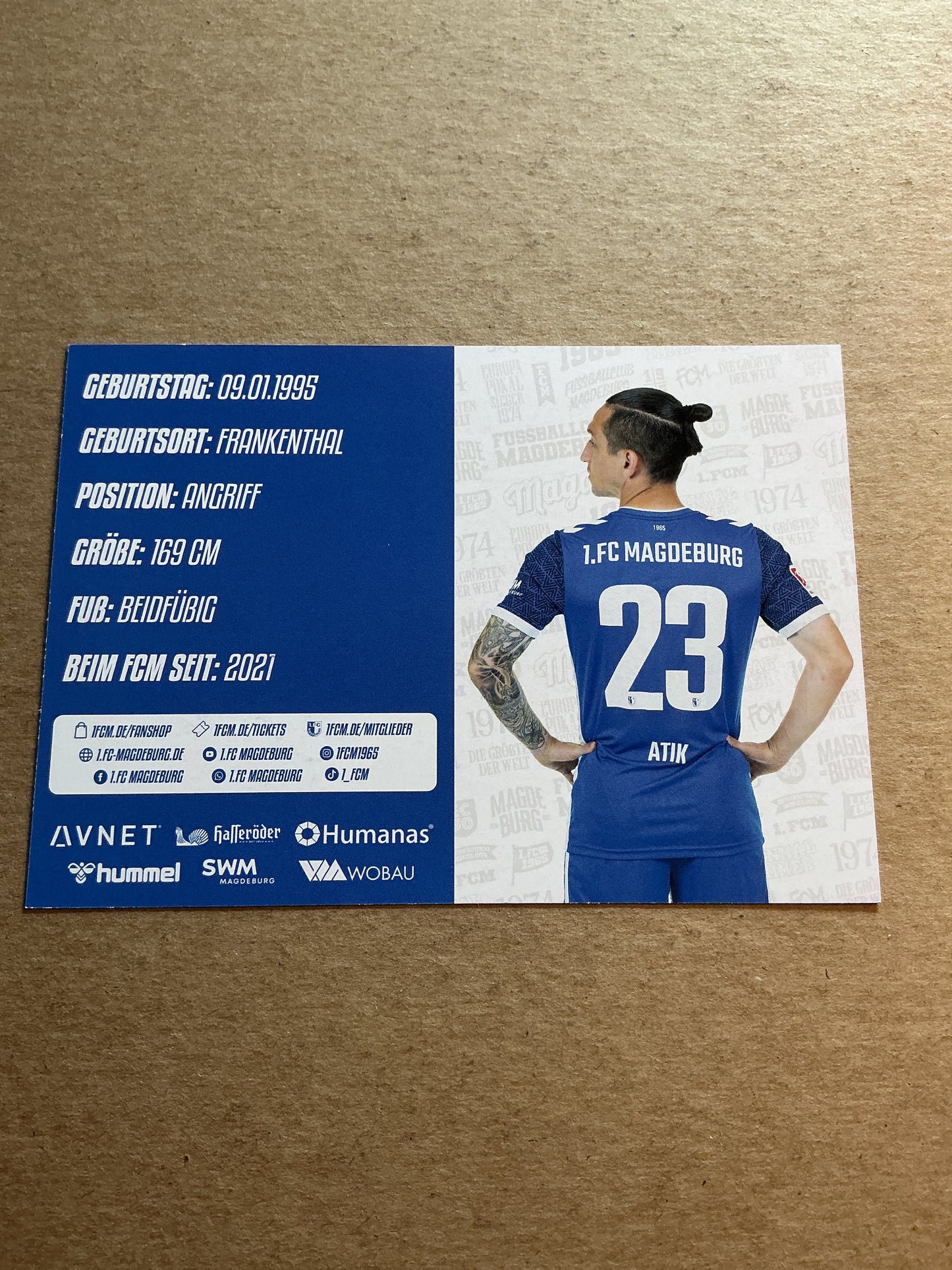 Baris Atik, Türkiye 🇹🇷 1.FC Magdeburg 2024/25 hand signed