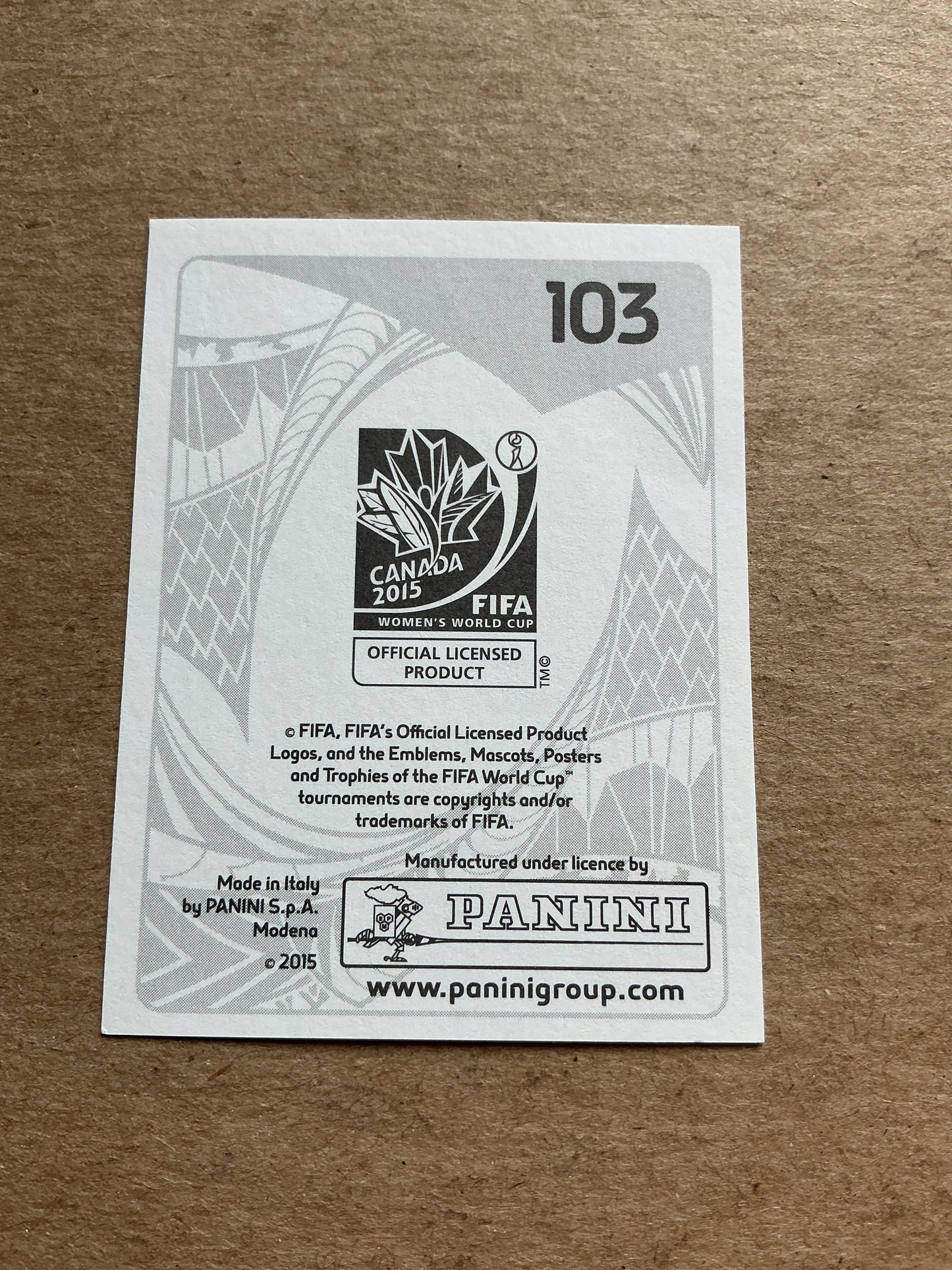 Josephine Henning, Germany 🇩🇪 FIFA Women’s World Cup 2015 Panini hand signed