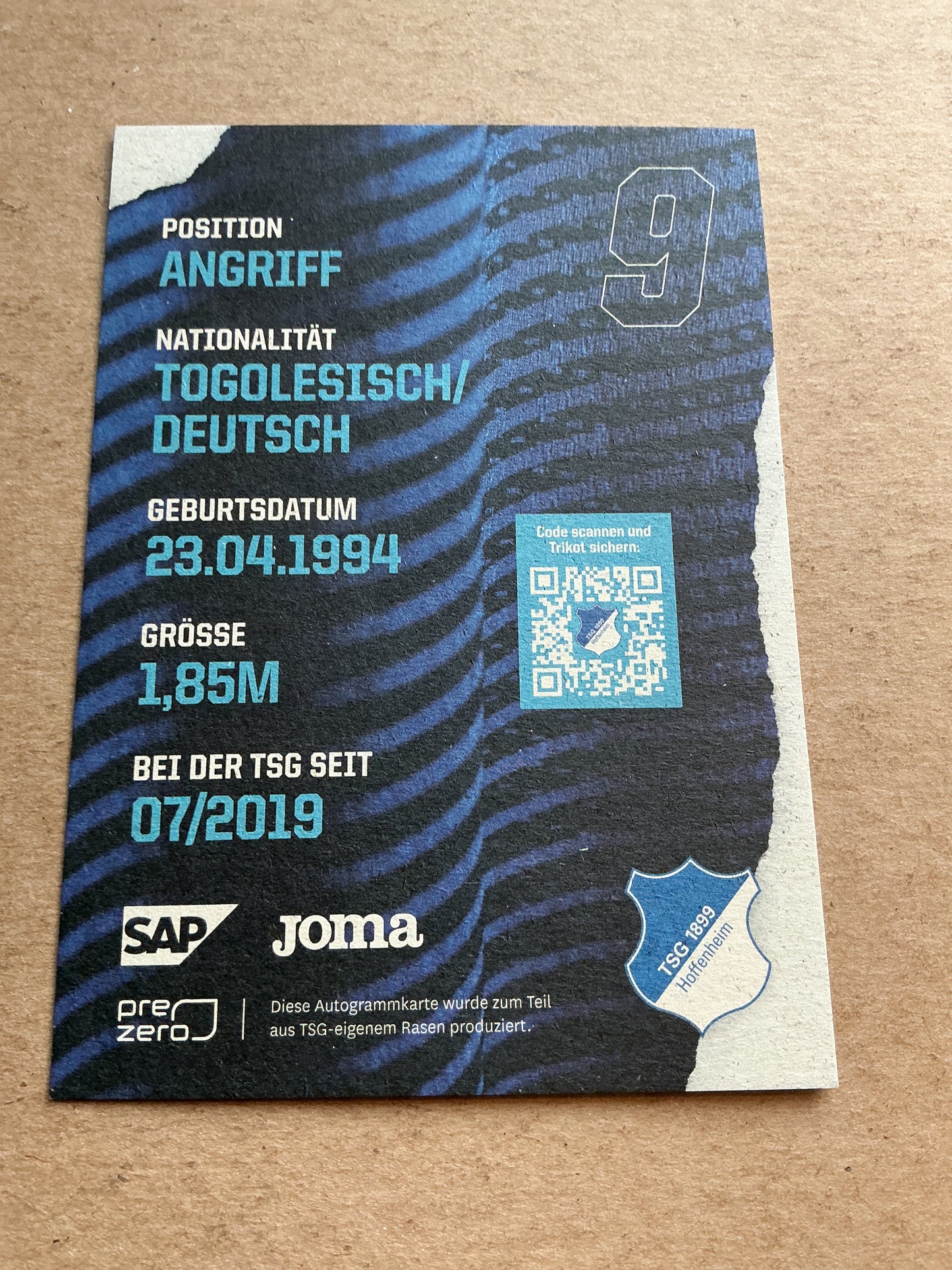 Ihlas Bebou, Togo 🇹🇬 TSG 1899 Hoffenheim 2021/22 hand signed