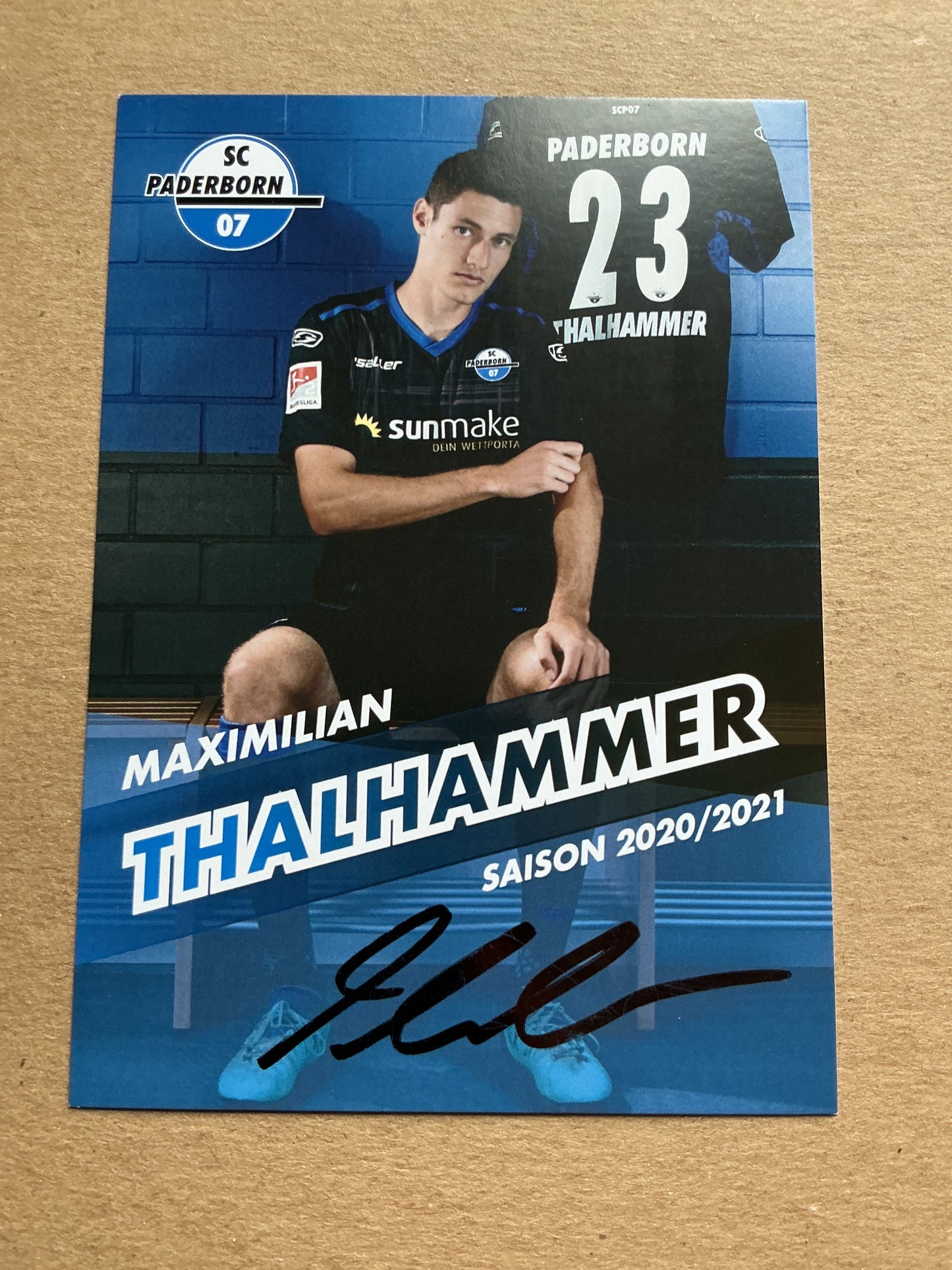 Maximilian Thalhammer, Germany 🇩🇪 SC Paderborn 07 2020/21 hand signed