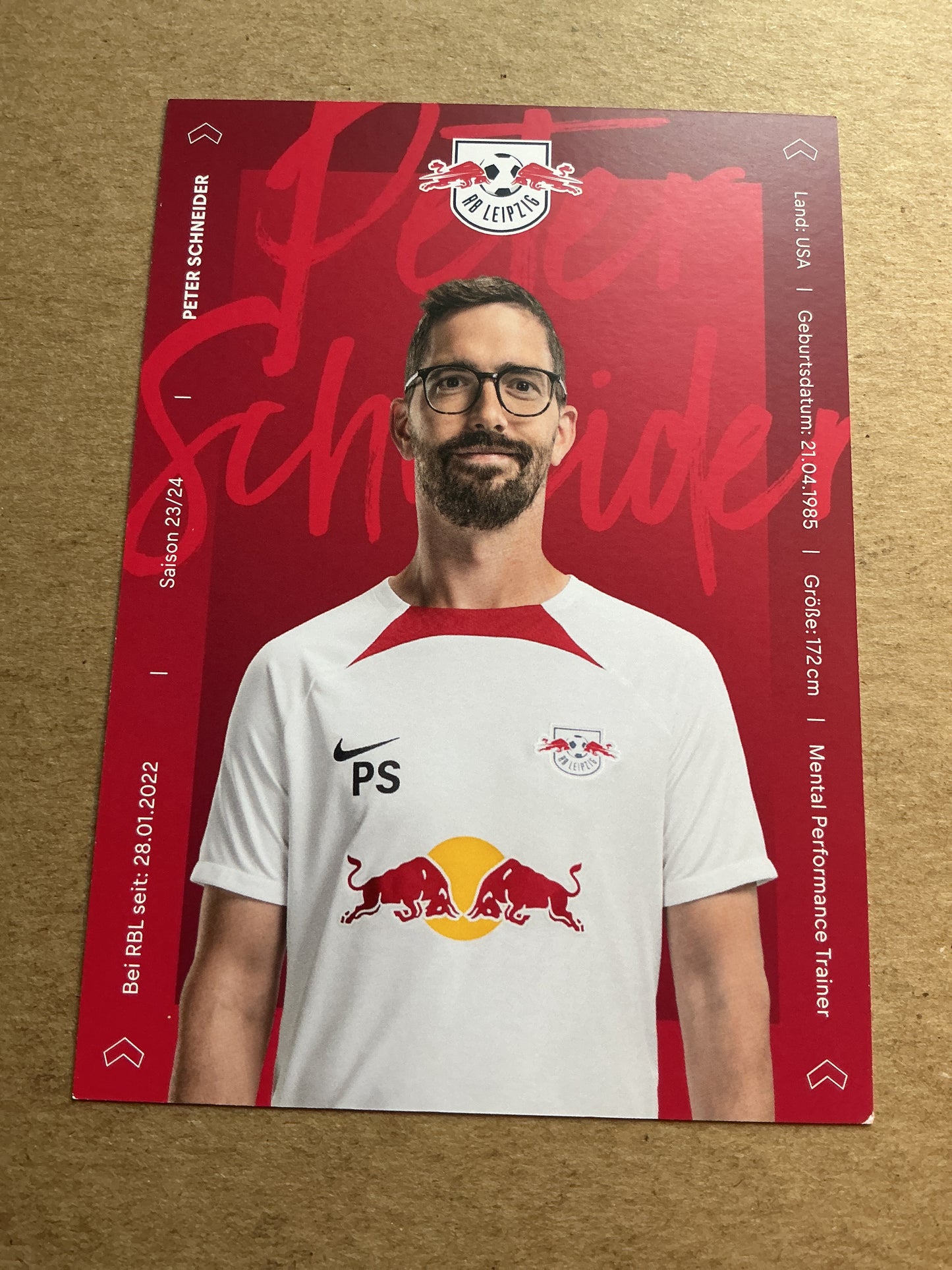 Peter Schneider, USA 🇺🇸 RB Leipzig 2023/24 hand signed