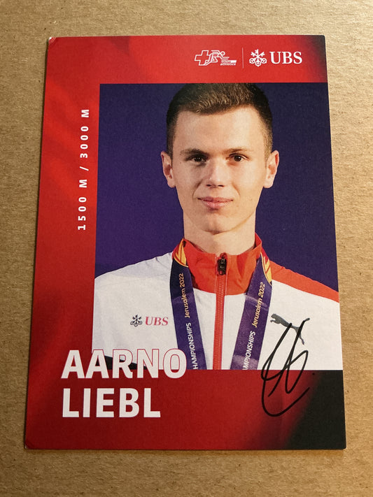 Aarno Liebl, Switzerland 🇨🇭 Athletics Sports 2025 hand signed