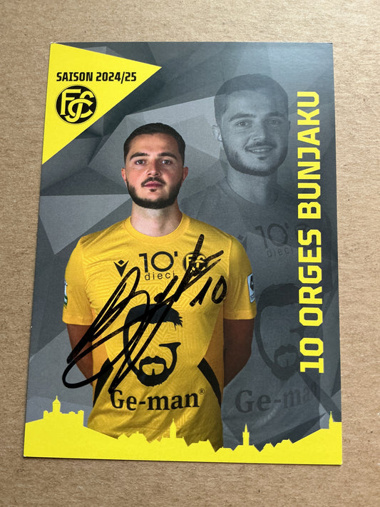 Orges Bunjaku, Kosovo 🇽🇰 FC Schaffhausen 2024/25 hand signed