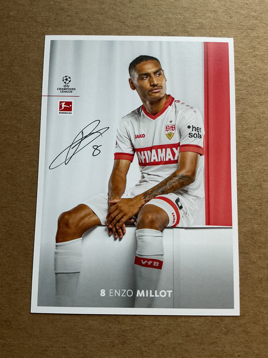 Enzo Millot, France 🇫🇷 VfB Stuttgart 2024/25 hand signed
