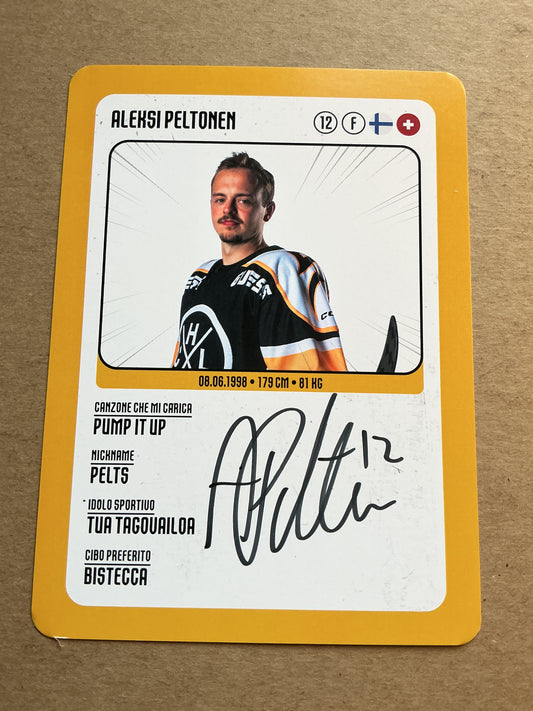 Aleksi Peltonen, Finland 🇫🇮 HC Lugano 2025/26 hand signed