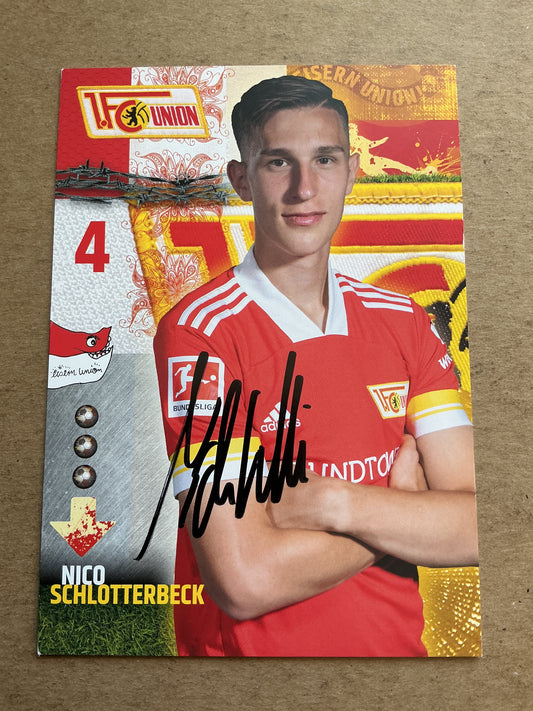 Nico Schlotterbeck, Germany 🇩🇪 1.FC Union Berlin 2020/21 hand signed