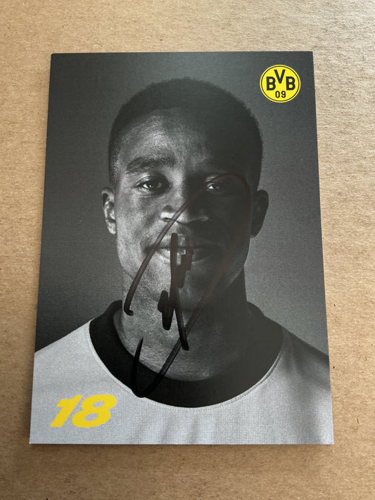 Youssoufa Moukoko, Cameroon 🇨🇲 Borussia Dortmund 2023/24 hand signed