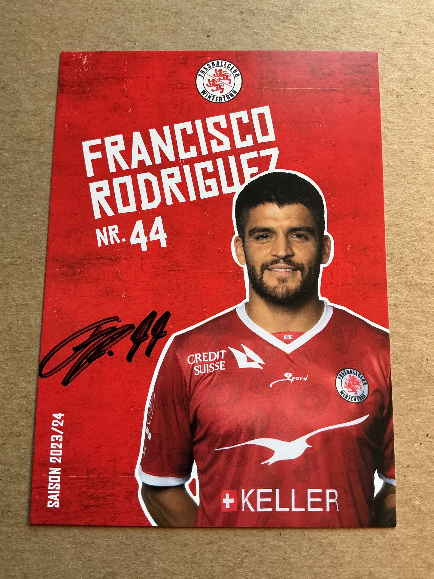 Francisco Rodriguez, Switzerland 🇨🇭 FC Winterthur 2023/24 hand signed