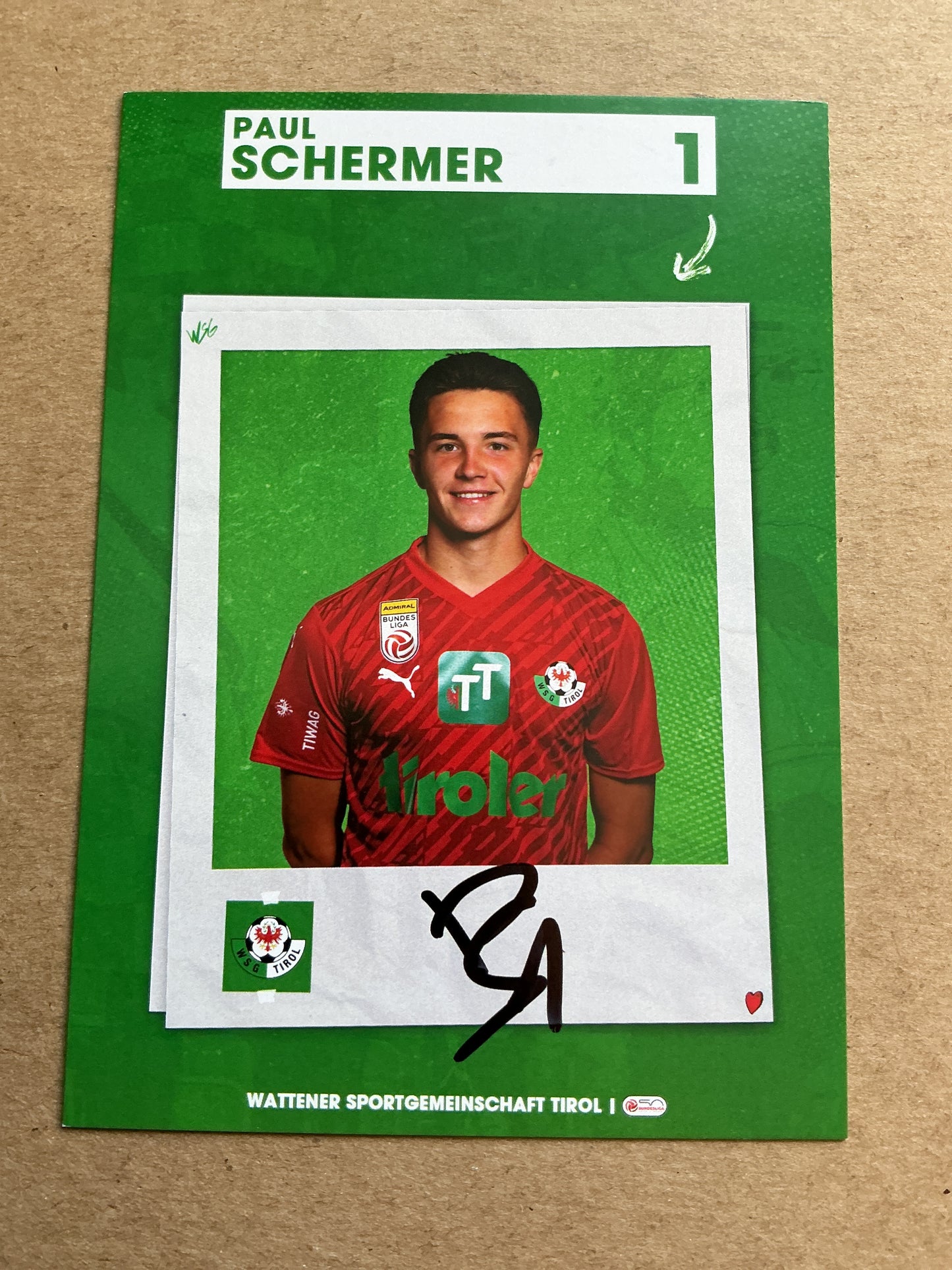 Paul Schermer, Austria 🇦🇹 WSG Tirol 2023/24 hand signed