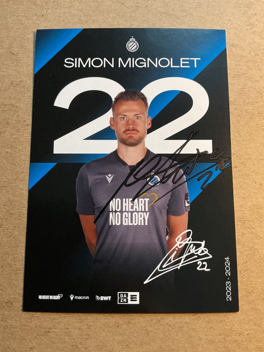 Simon Mignolet, Belgium 🇧🇪 Club Brugge 2023/24 hand signed