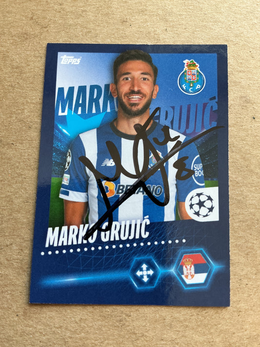 Marko Grujic, Serbia 🇷🇸 FC Porto 2023/24 Topps hand signed