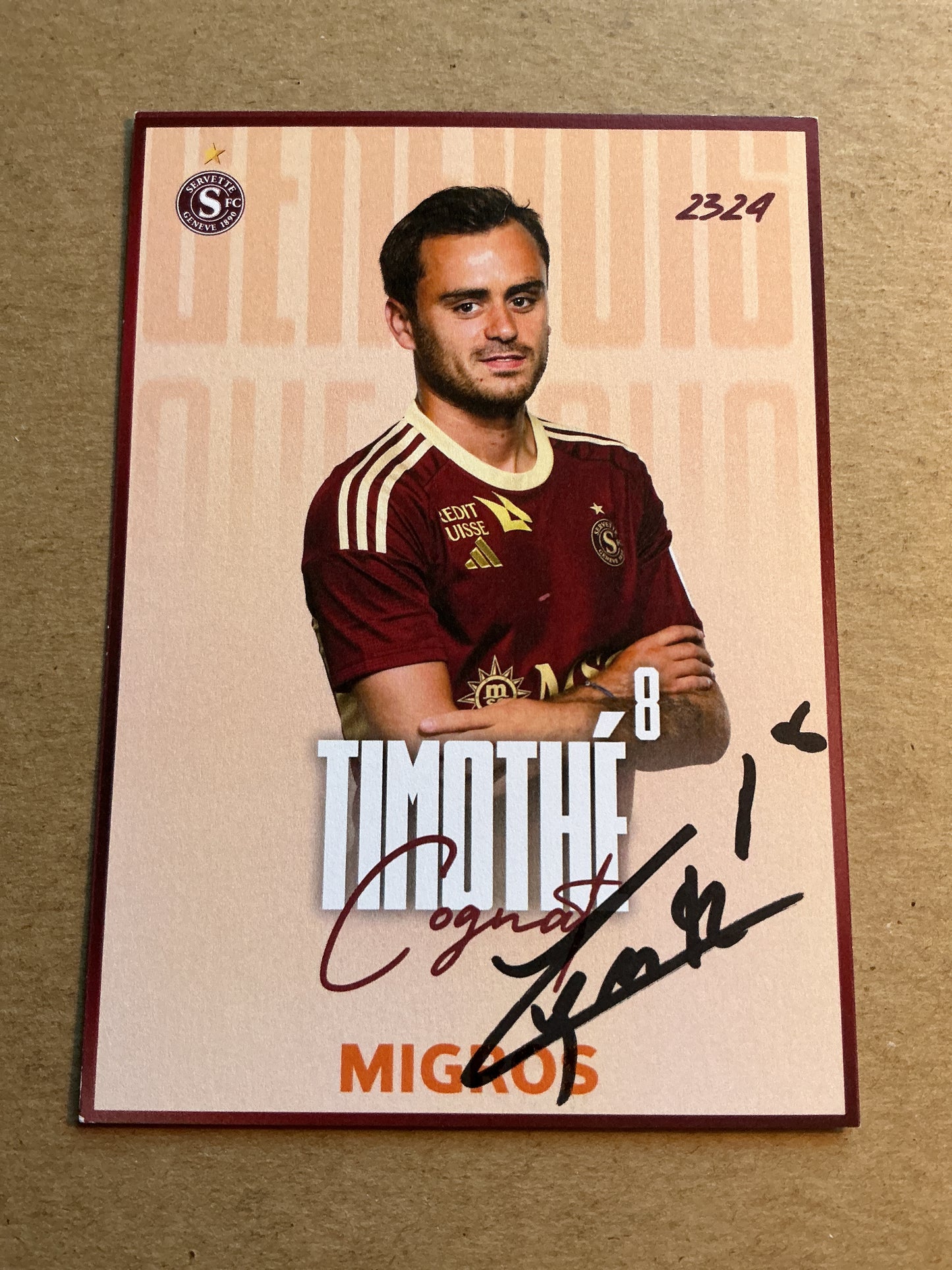 Timothé Cognat, France 🇫🇷 Servette FC 2023/24 hand signed