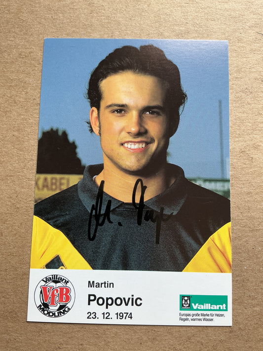 Martin Popovic, Austria 🇦🇹 VfB Mödling 1992/93 hand signed