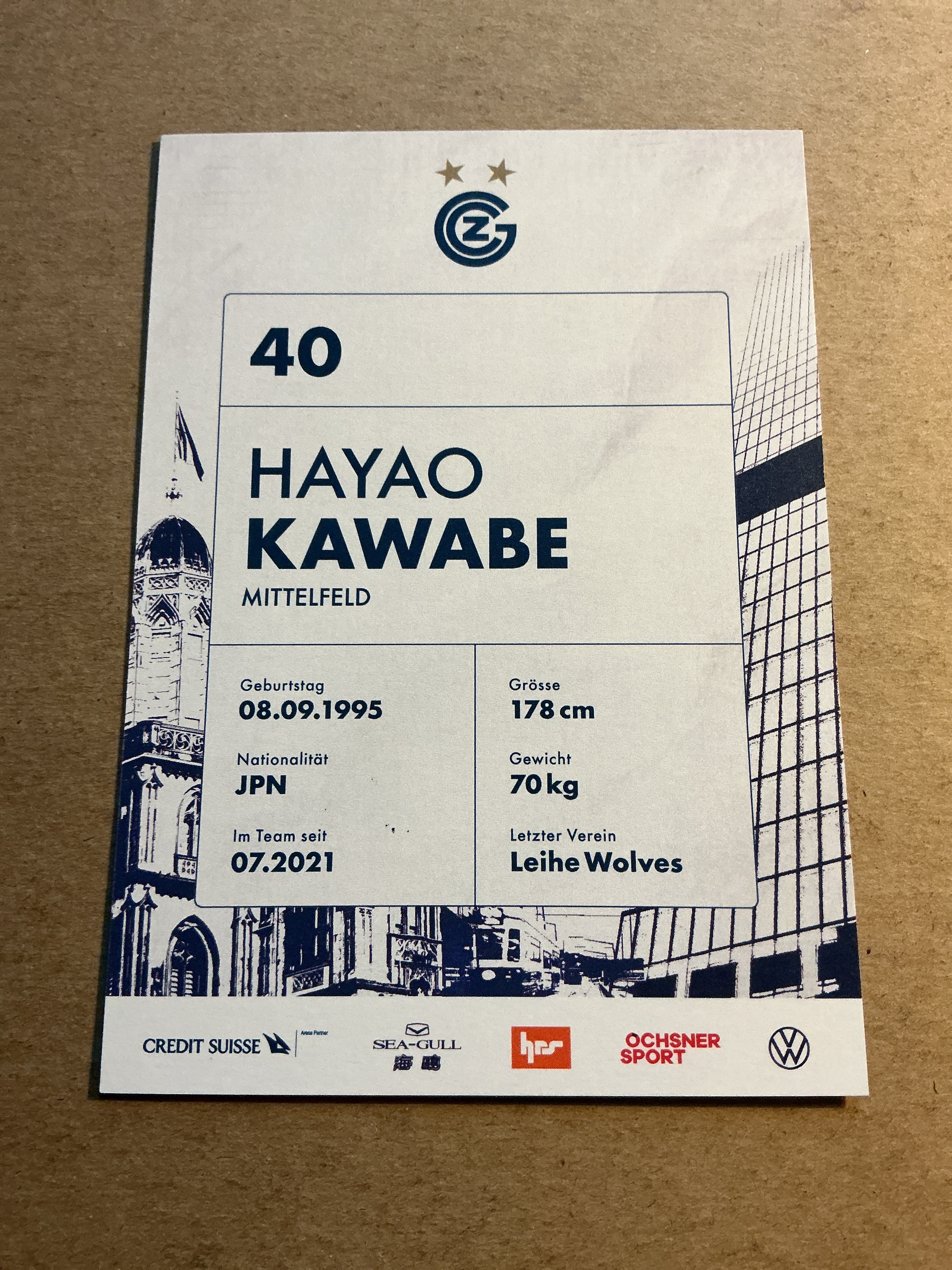 sho kawa830さん専用ページ Hayao Kawabe, Japan 🇯🇵 Grasshopper Zürich 2022/23 hand signed