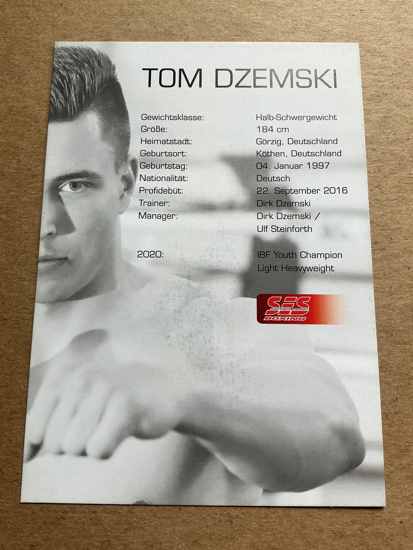 Tom Dzemski, Germany 🇩🇪 Boxing Sports 2025 hand signed
