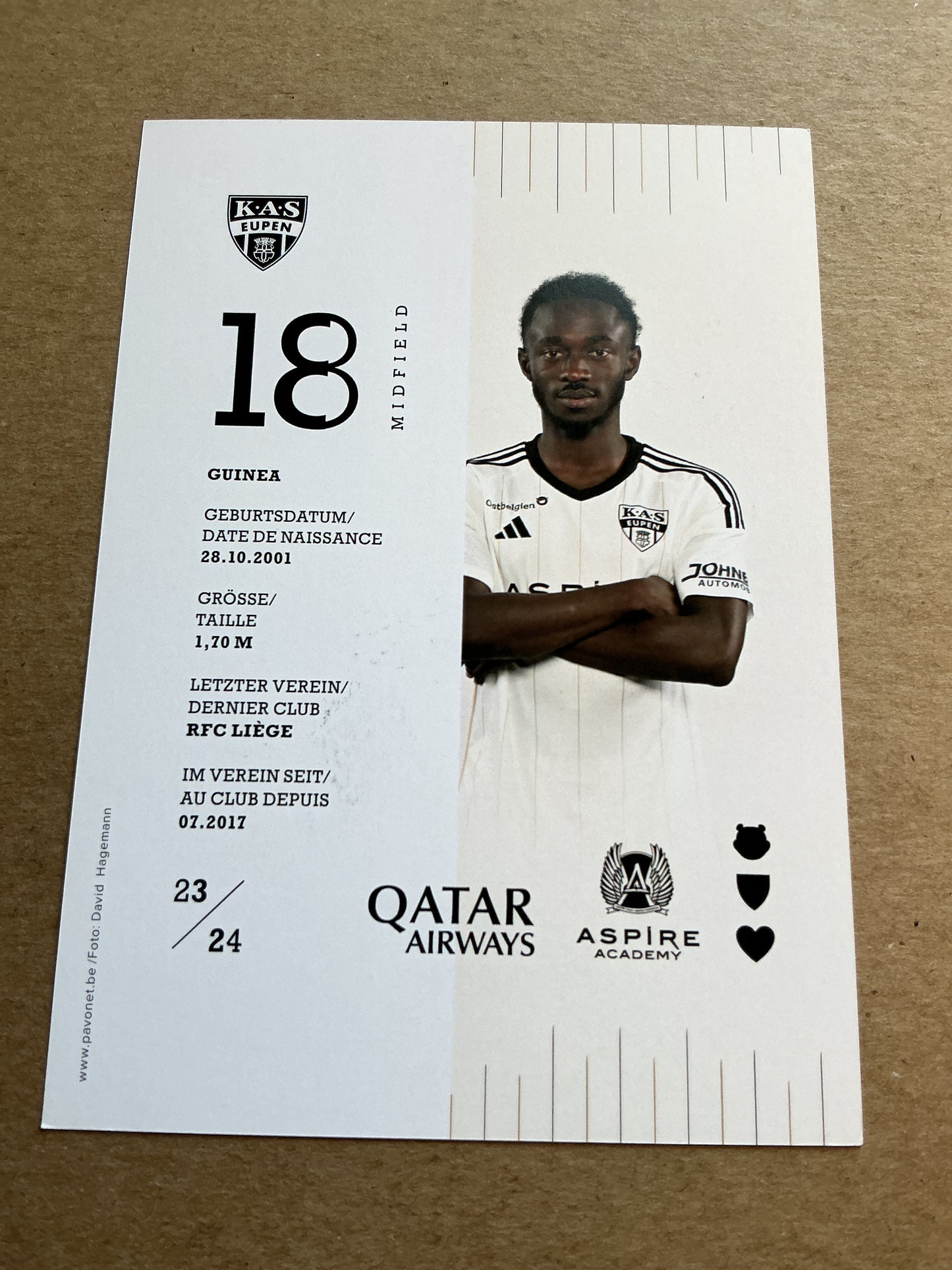 Amadou Keita, Guinea 🇬🇳 KAS Eupen 2023/24 hand signed