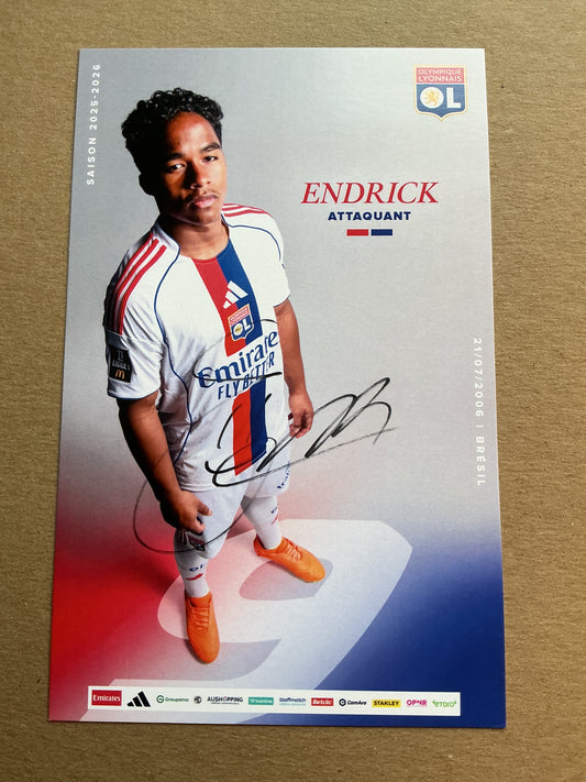Endrick, Brazil 🇧🇷 Olympique Lyon 2025/26 hand signed