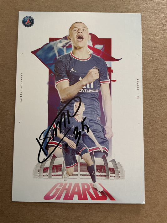 Ismael Gharbi, France 🇫🇷 Paris Saint-Germain 2021/22 hand signed