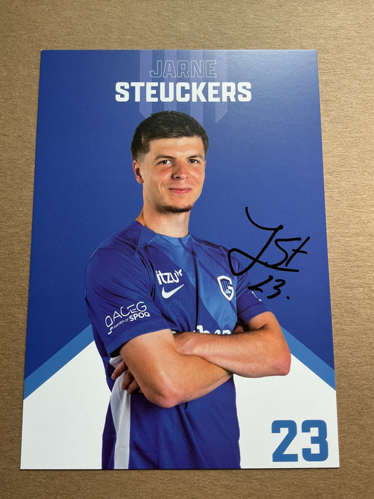 Jarne Steuckers, Belgium 🇧🇪 KRC Genk 2024/25 hand signed