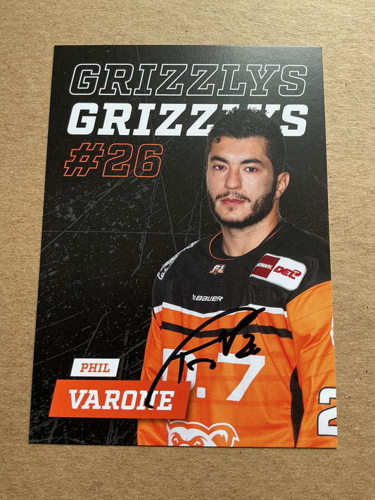 Phil Varone, Canada 🇨🇦 Grizzlys Wolfsburg 2024/25 hand signed