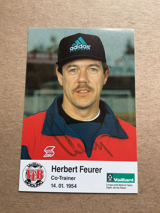 Herbert Feurer, Austria 🇦🇹 VfB Mödling 1992/93 hand signed
