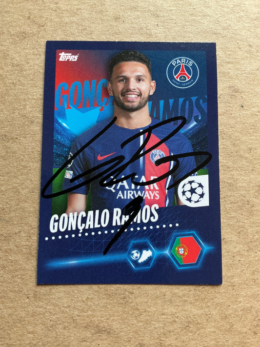 Goncalo Ramos, Portugal 🇵🇹 Paris Saint-Germain 2023/24 Topps hand signed