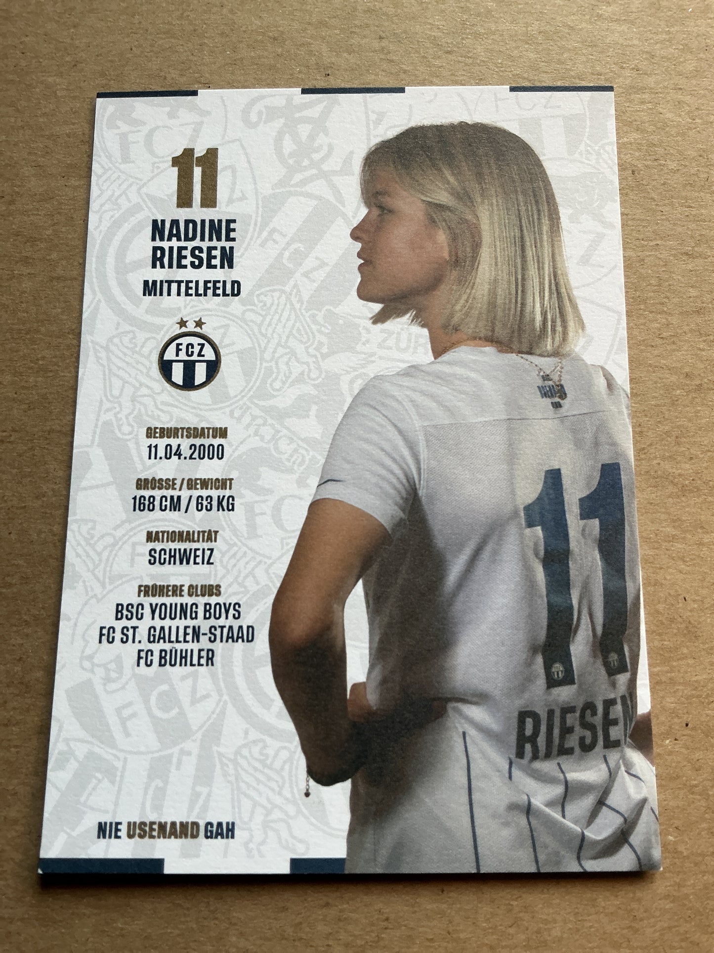 Nadine Riesen, Switzerland 🇨🇭 FC Zürich 2022/23 hand signed