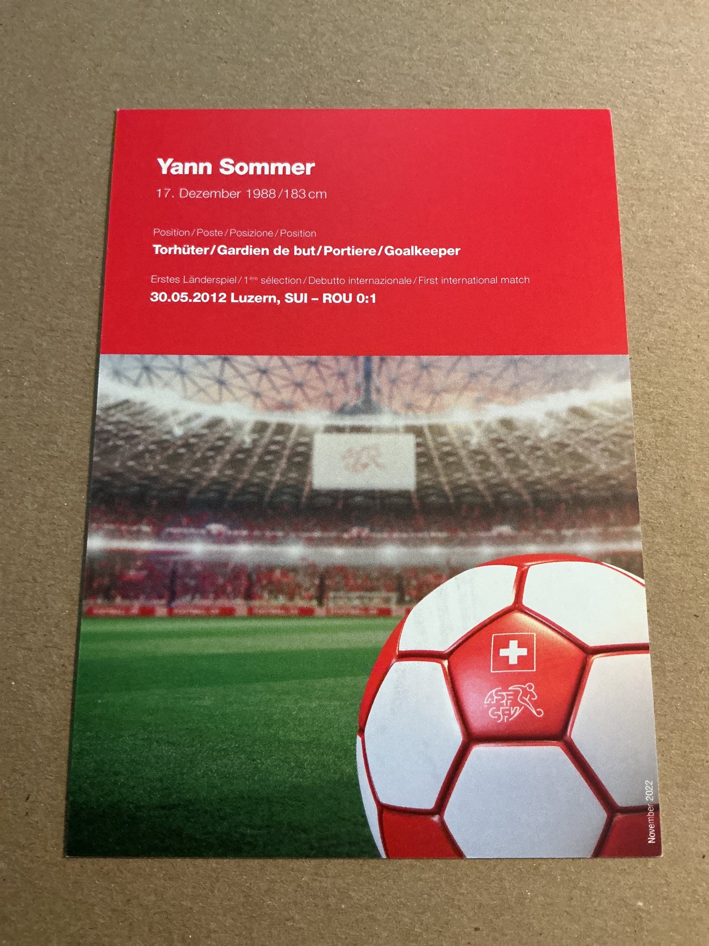 Yann Sommer, Switzerland 🇨🇭FIFA World Cup 2022  hand signed
