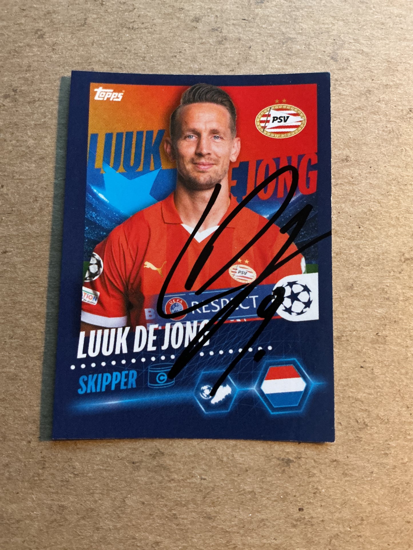 Luuk de Jong, Netherlands 🇳🇱 PSV Eindhoven 2023/24 Topps hand signed