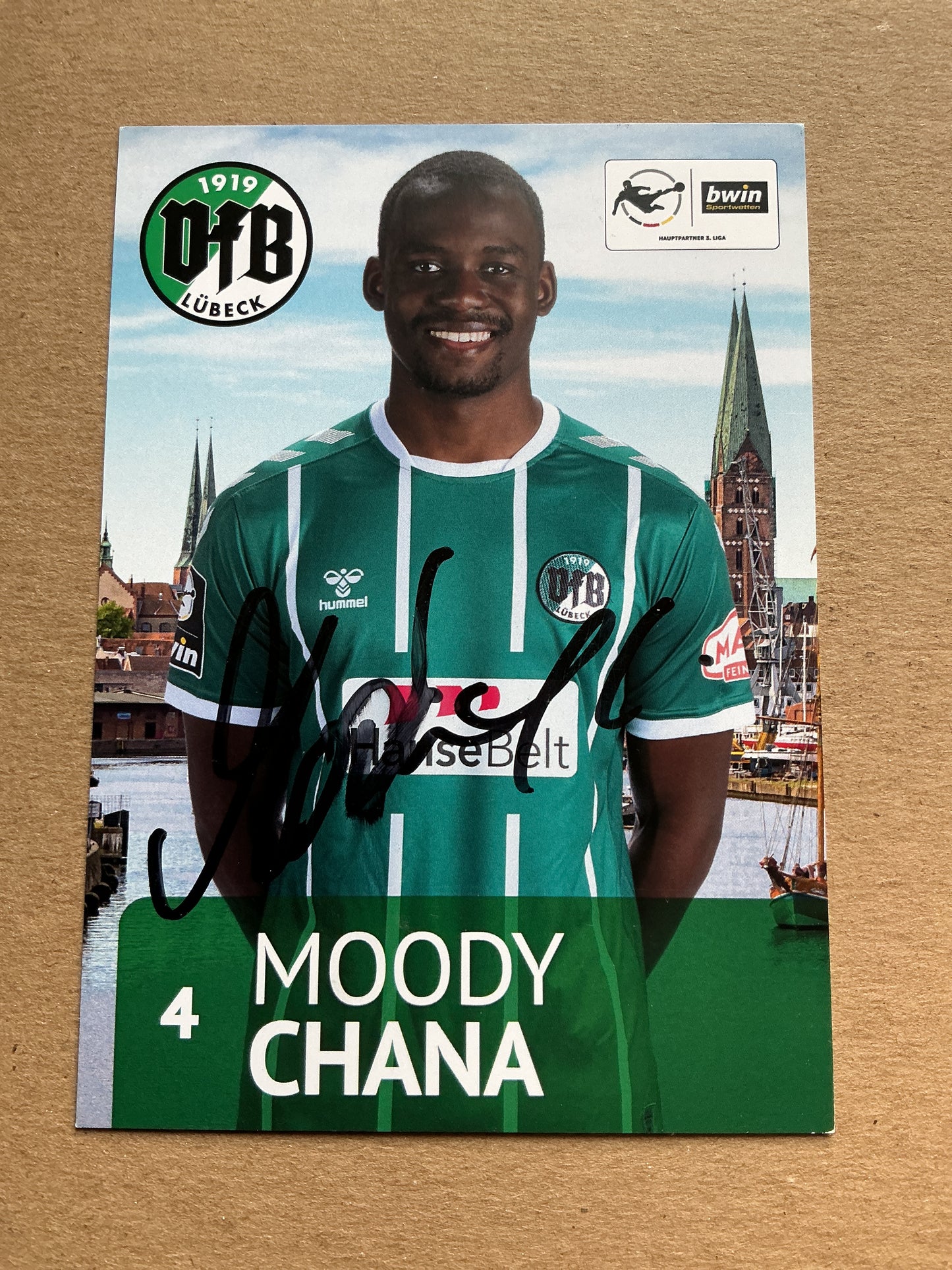 Moody Chana, Germany 🇩🇪 VfB Lübeck 2020/21 hand signed