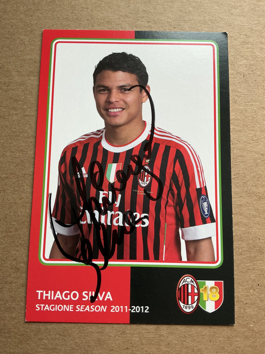 Thiago Silva, Brazil 🇧🇷 AC Milan 2011/12 hand signed