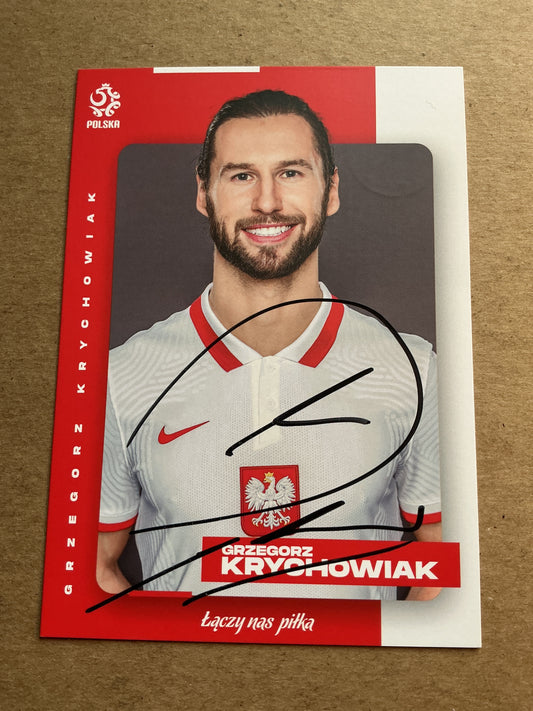 Grzegorz Krychowiak, Poland 🇵🇱 UEFA Euro Cup 2020 hand signed