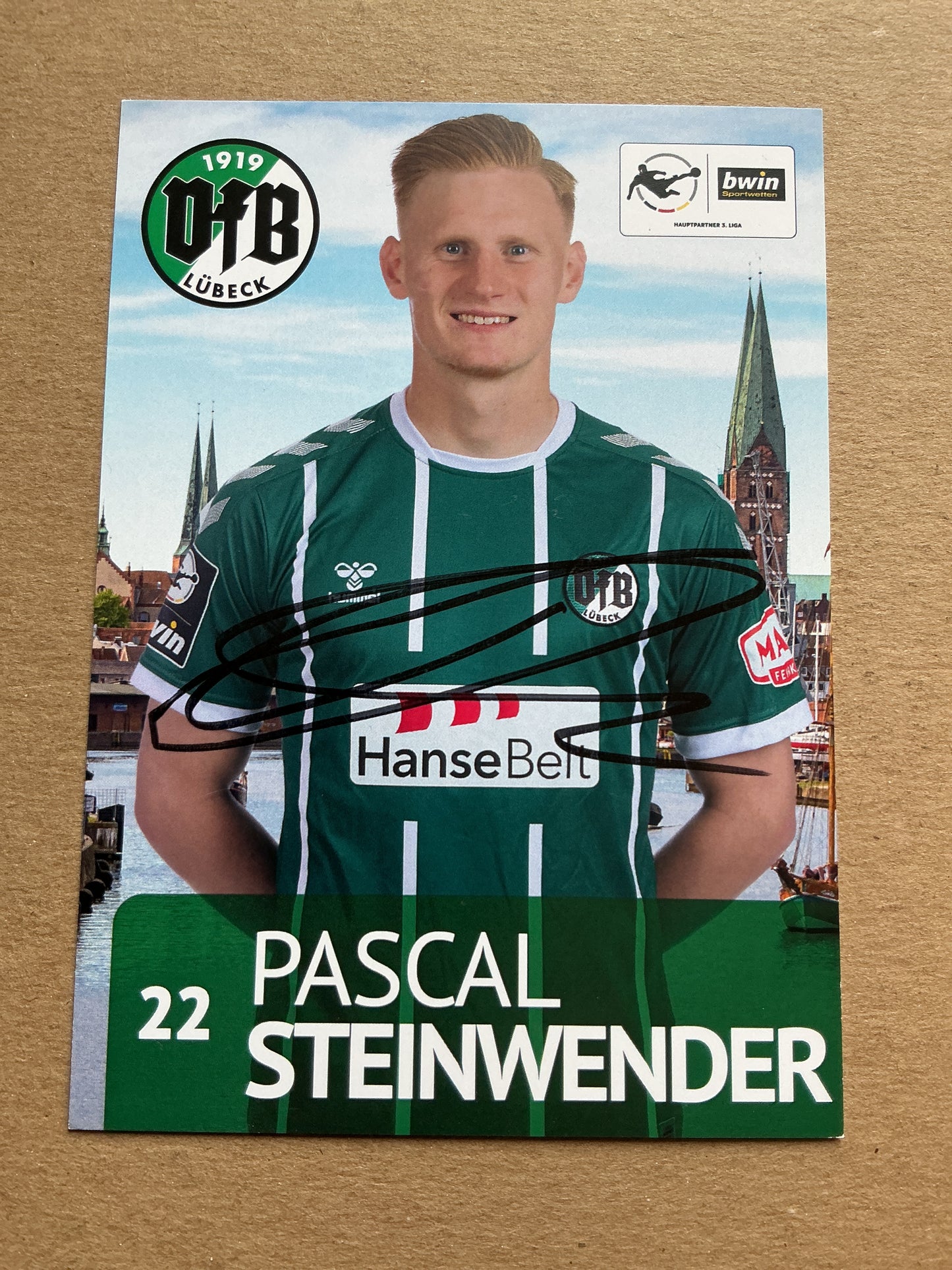Pascal Steinwender, Germany 🇩🇪 VfB Lübeck 2020/21 hand signed