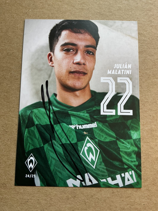 Julian Malatini, Argentina 🇦🇷 SV Werder Bremen 2024/25 hand signed