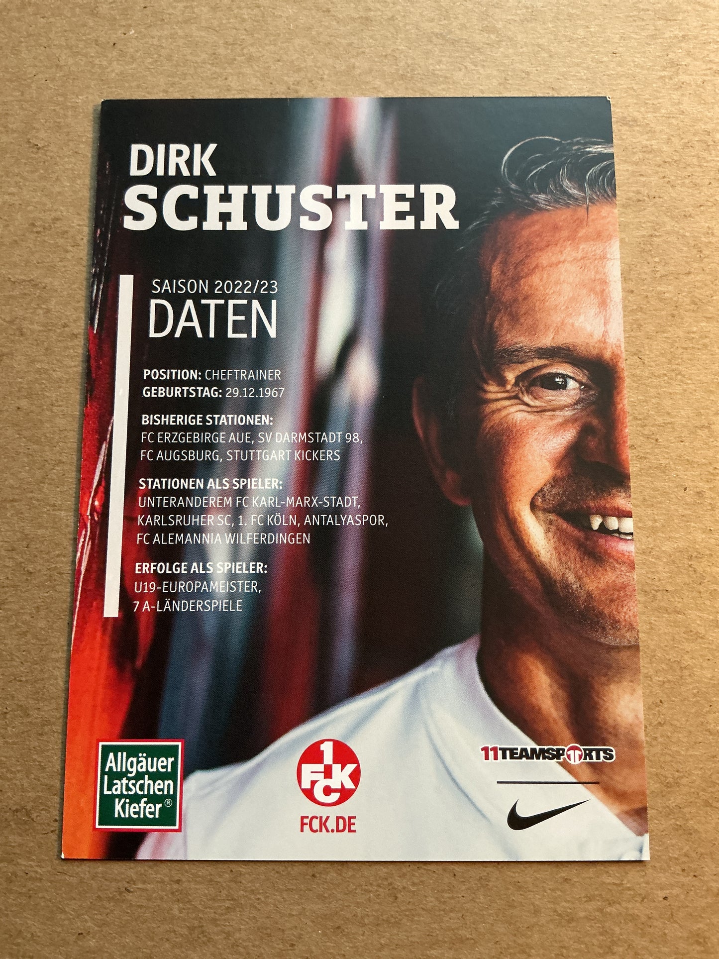 Dirk Schuster, Germany 🇩🇪 1.FC Kaiserslautern 2022/23 hand signed